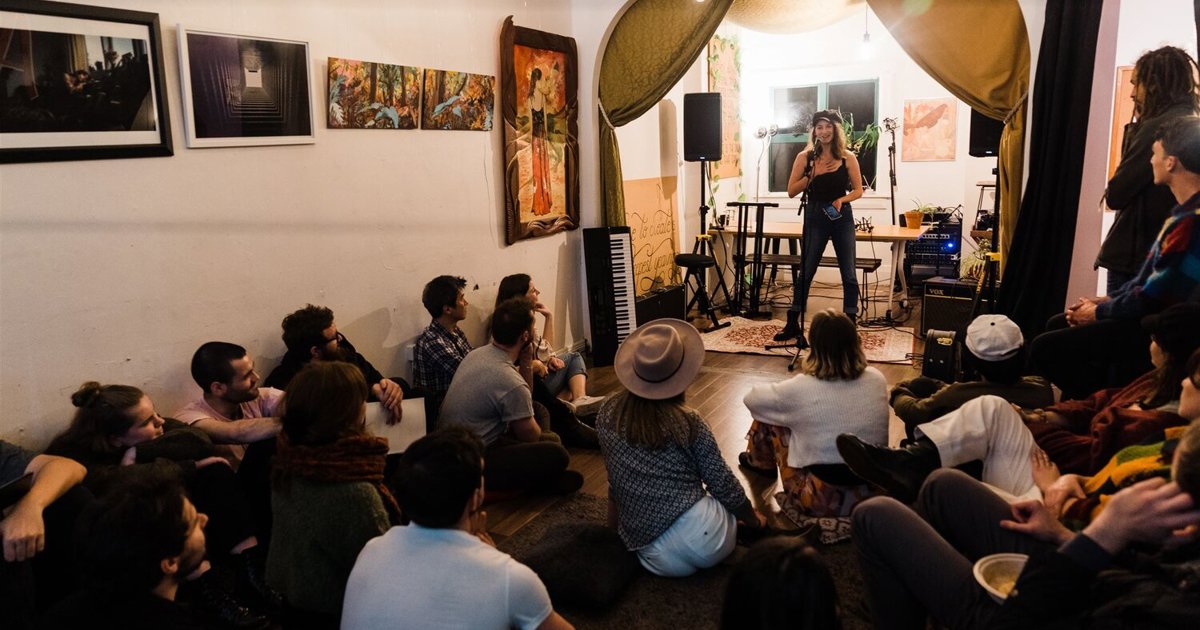 Intimate community performance with an audience inside MoveSpace Auckland